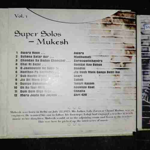 Document 6_41 MUKESH , THE IMMORTAL COLLECTION , 5 VCD PACK , VOL 1,2,3,4,5 , EACH VOL 12 SONG