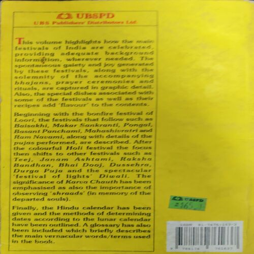 The book of Hindu Festivals and Ceremonies ( By = Om Lata Bahapur ) ( No. of pages = 262 )