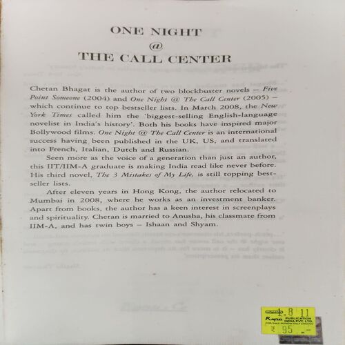 Document_30 One Night @ The Call center (No. of pages = 253 ) (by = Chetan Bhagat )
