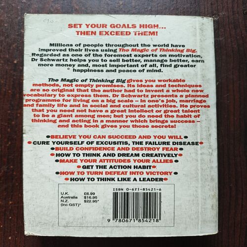The Magic Of Thinking Big ( By David J. Schwartz ) Total Page =348