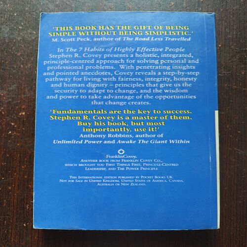 The 7 habits Of Highly Effective People ( BY Stephen R. Covey ) Total Page = 358