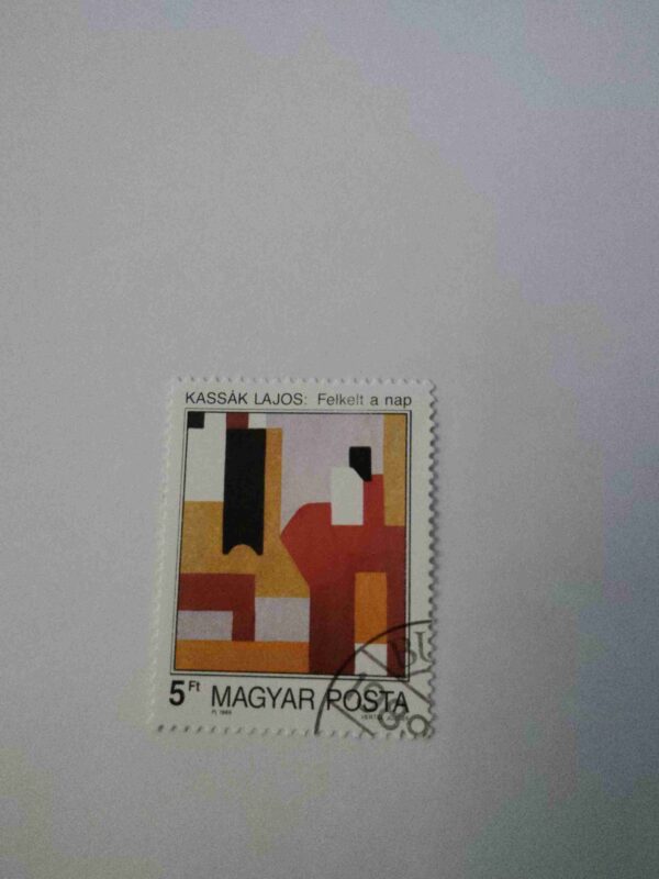 Document 4_13 KASSAK LAJOS : FELKELT A NAP 5Ft POSTAGE , MAGYAR POSTA 1989 STAMP