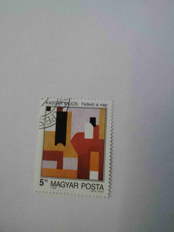 Document 4_25 KASSAK LAJOS : FELKELT A NAP 5Ft POSTAGE , MAGYAR POSTA 1989 STAMP