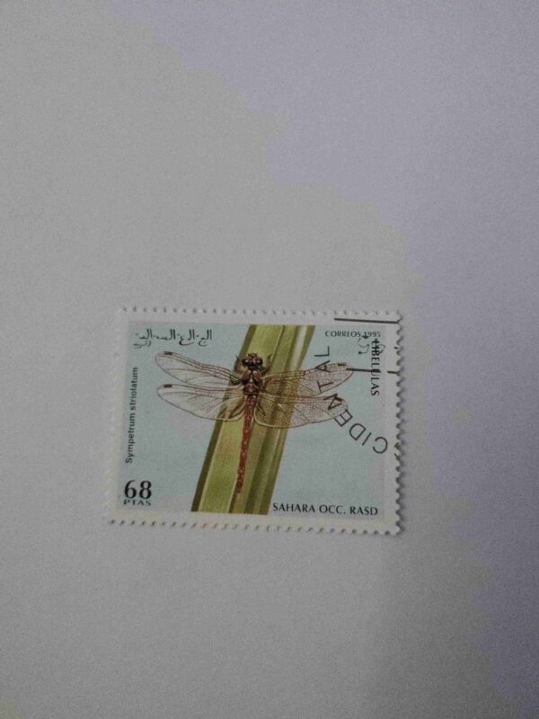 SAHARA OCC. R.A.S.D. 68PTAS POSTAGE , SYMPETRUM STRIOLATUM ( LIBELULAS )CORREOS 1995 STAMP