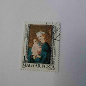 Document 4_47 MAGYAR POSTA 1Ft POSTAGE , KARACSONY '84 MADONNA A GYERMEK JEZUSAL , TRENCSENBOL ( 1440-1450 )1984 STAMP