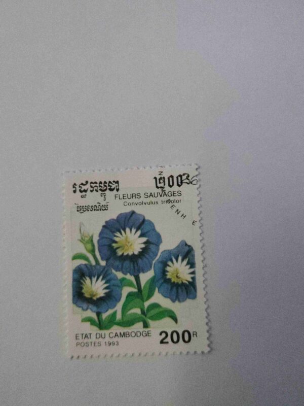 Document 4_49 ETAT DU CAMBODGE 200R POSTAGE , FLEURS SAUVAGES POSTES 1993 STAMP