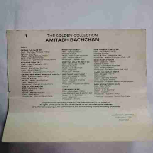 AUDIO CASSETTES ; The golden collection VOL1 ( AMITABH BACHCHAN )
