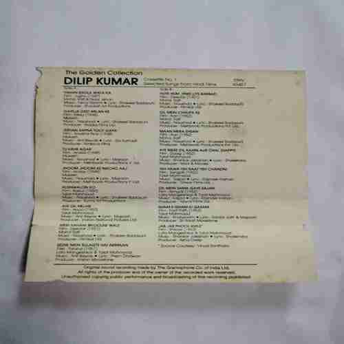 AUDIO CASSETTES ; The golden collection Vol.1(DILIP KUMAR )