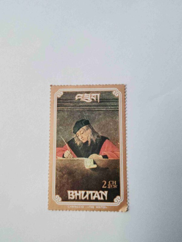 BHUTAN 2CH POSTAGE , CARPACCIO - THE WRITER 1993 STAMP
