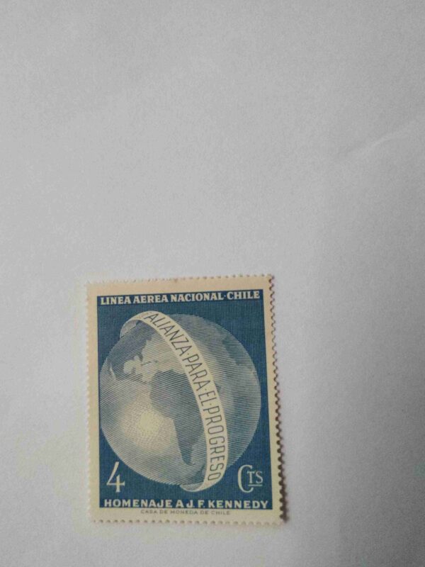 Document 5_47 HOMENAJE A.J.F. KENNEDY 4CENTESIMOS POSTAGE , LINEA AEREA NACIONAL - CHILE ( 1964 )STAMP