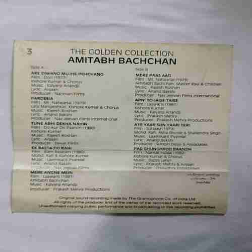 AUDIO CASSETTES ; The golden collection VOL3 ( AMITABH BACHCHAN )