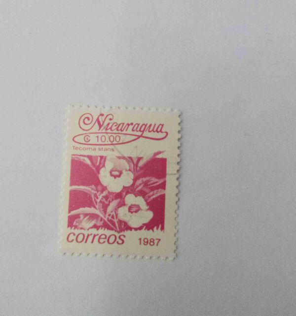 Document 6_13 NICARAGUA 10Cent POSTAGE , TECOMA STANS ( CORREOS 1987 )