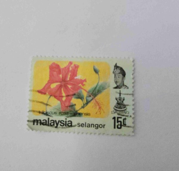 MALAYSIA SELANGOR 15Cent POSTAGE , HIBISCUS ROSE - SINENSIS 1997 STAMP