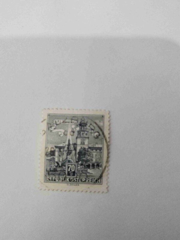 Document 6_7 SALZBURG 70 GROSCHEN POSTAGE , REPUBLIK OSTERREICH 1962