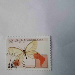 CALLITAERA AURORA BUTTERFLY 28PTAS POSTAGE , 1994 STAMP SAHARA OCC. R.A.S.D.