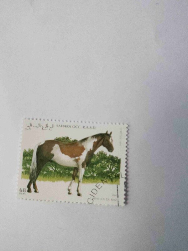 WESTERN SAHARA ( LABELED " SAHARA OCC. R.A.S.D. )68PTAS POSTAGE , CINDERELLA STAMP