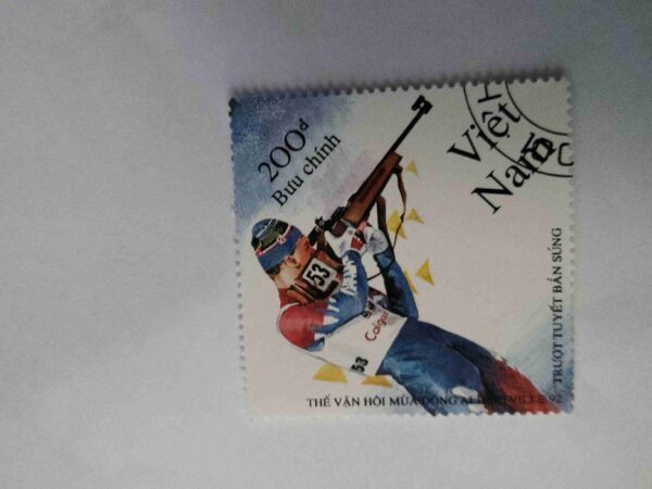 Document_45 VIETNAMESE 200d POSTAGE , STAMP LAOS 1991 OLYMPICGAMES BIATHLON CONTESTANT
