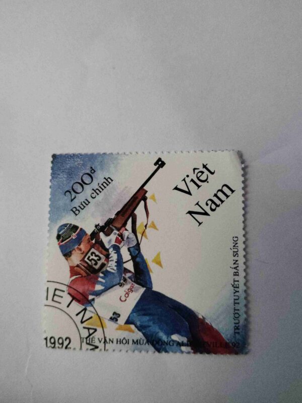 Document_54 VIETNAMESE 200d POSTAGE , STAMP LAOS 1991 OLYMPICGAMES BIATHLON CONTESTANT