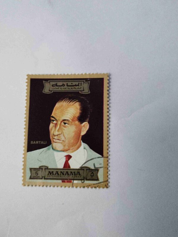 Document_56 MANAMA GINO BARTALI 5DIRHAMS POSTAGE , ( AJMAN )ITALIAN CYCLING LEGEND 1972 STAMP