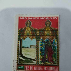 EQUATORIAL GUINEA 75 PASCUA POSTAGE , 0,60 EKUELE ( 1975 STAMP )ANO SANTO MCMLXXV