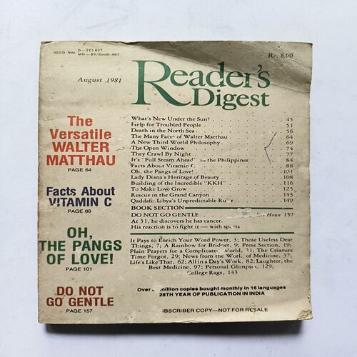 Readers Digest ( August 1981 ) Readers Digest ( August 1981 )
