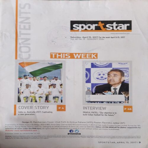 Sportstar ( 15th April 2017 ) ( coverless ) Sportstar ( 15th April 2017 ) ( coverless )