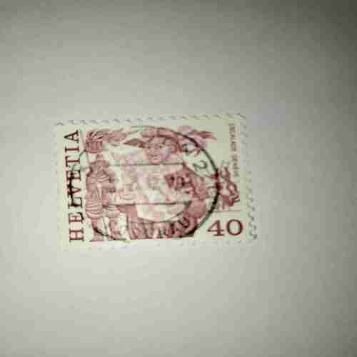 HELVETIA 40 POSTAGE , ESCALADE GENEVE STAMP