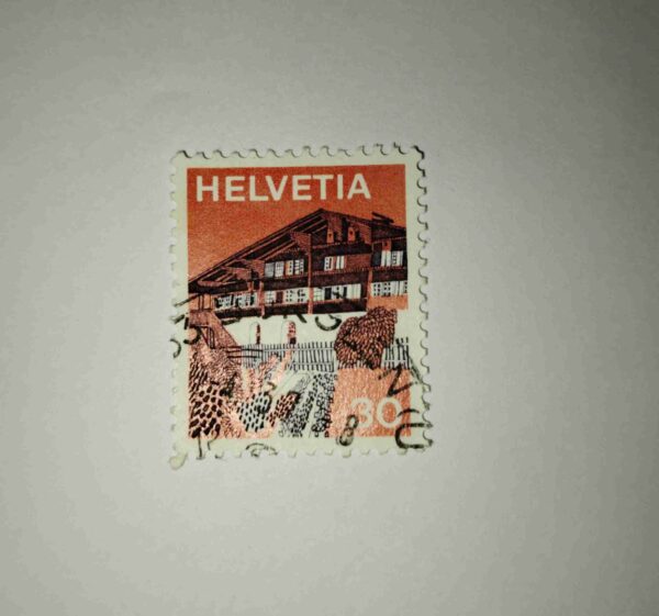 ERLENBACH IN SIMMENTAL BERN - 1973 30C POSTAGE , VINTAGE HELVETIA STAMP ERLENBACH IN SIMMENTAL BERN - 1973 30C POSTAGE , VINTAGE HELVETIA STAMP