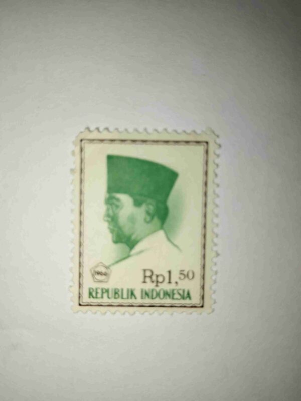 REPUBLIK INDONESIA Rp1, 50 POSTAGE , SUKARNO PRESIDENT 1966