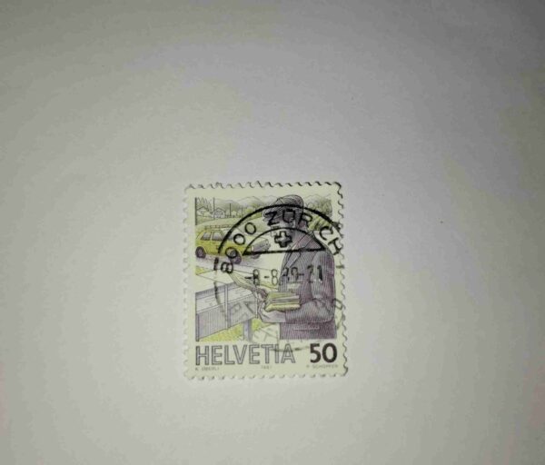 HELVETIA 50P POSTAGE STAMP 1987 HELVETIA 50P POSTAGE STAMP 1987
