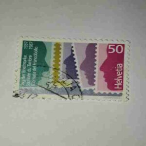HELVETIA 50P POSTAGE STAMP 1937-1987 HELVETIA 50P POSTAGE STAMP 1937-1987