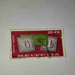 HELVETIA 50P POSTAGE STAMP 1843-1968 HELVETIA 50P POSTAGE STAMP 1843-1968