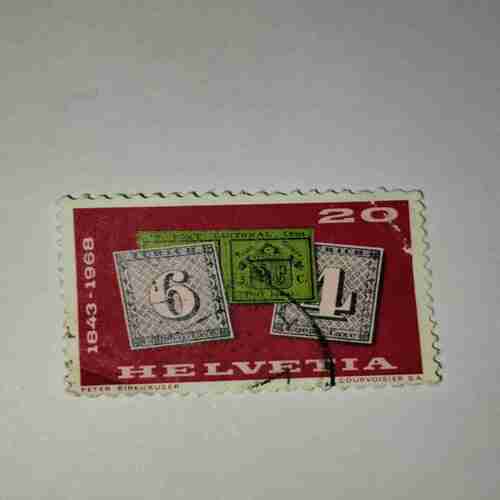 HELVETIA 50P POSTAGE STAMP 1843-1968 HELVETIA 50P POSTAGE STAMP 1843-1968