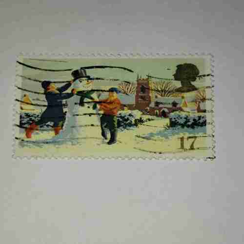 SNOWMAN POSTAGE STAMP 17 SNOWMAN POSTAGE STAMP 17