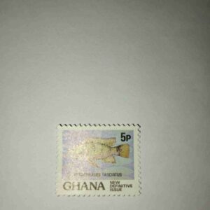 GHANA 5P POSTAGE STAMP , HEMICHRAMIS FASCIATUS