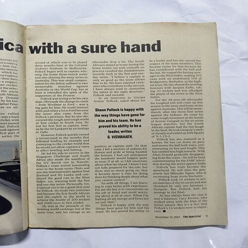 Sportstar ( November 2001 ) Sportstar ( November 2001 )