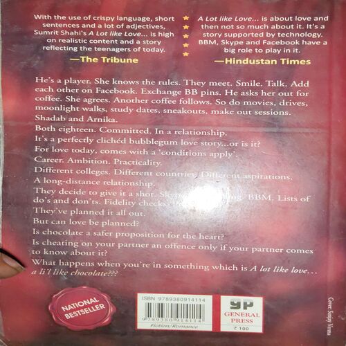 A lot like love ( By = Sumrit Shahi ) ( No. Of Pages = 181 )
