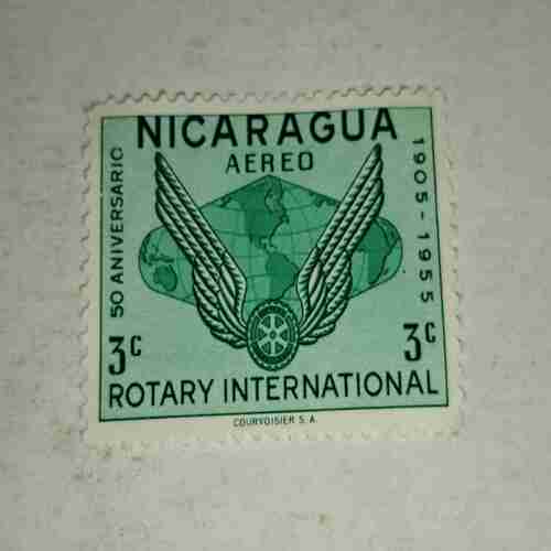 NICARAGUA 3C ROTARY INTERNATIONAL 1905-1955 POSTAGE STAMP NICARAGUA 3C ROTARY INTERNATIONAL 1905-1955 POSTAGE STAMP