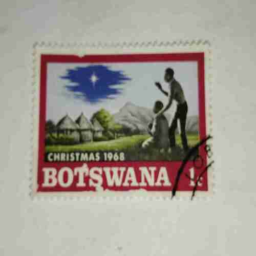 BOTSWANA 1c CHRISTMAS 1968 POSTAGE STAMP BOTSWANA 1c CHRISTMAS 1968 POSTAGE STAMP