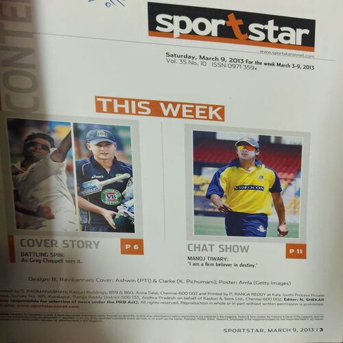 Sportstar ( 9th March 2013 ) ( No Poster Inside )
