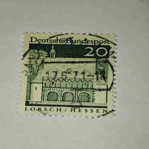 DEUTSCHE BUNDESPOST 20 POSTAGE , LORSCH / HESSEN STAMP