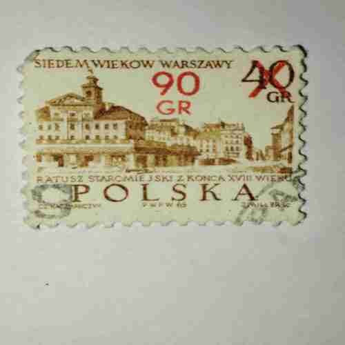 POLSKA 90GR POSTAGE , SIEDEM WIEKOW WARSZAWY STAMP POLSKA 90GR POSTAGE , SIEDEM WIEKOW WARSZAWY STAMP