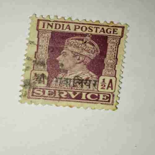 INDIA SERVICE POSTAGE STAMP 1/2A INDIA SERVICE POSTAGE STAMP 1/2A