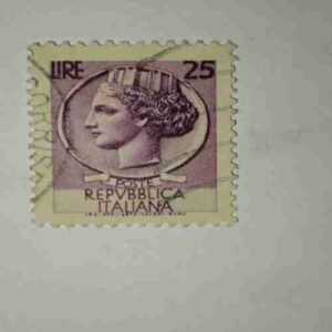 REPVBBLICA ITALIANA 25 POSTAGE STAMP REPVBBLICA ITALIANA 25 POSTAGE STAMP