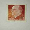 DEUTSCHE DEMOKATISCHE REPUBLIK 20 POSTAGE STAMP DEUTSCHE DEMOKATISCHE REPUBLIK 20 POSTAGE STAMP