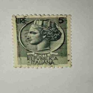 REPVBBLICA ITALIANA 5 POSTAGE STAMP REPVBBLICA ITALIANA 5 POSTAGE STAMP