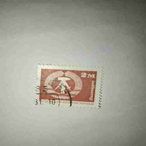 DEUTSCHE DEMOKATISCHE REPUBLIK 2M POSTAGE STAMP DEUTSCHE DEMOKATISCHE REPUBLIK 2M POSTAGE STAMP
