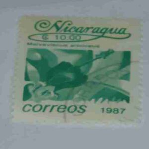 NICARAGUA 10.00$ POSTAGE STAMP , CORREOS 1987 NICARAGUA 10.00$ POSTAGE STAMP , CORREOS 1987