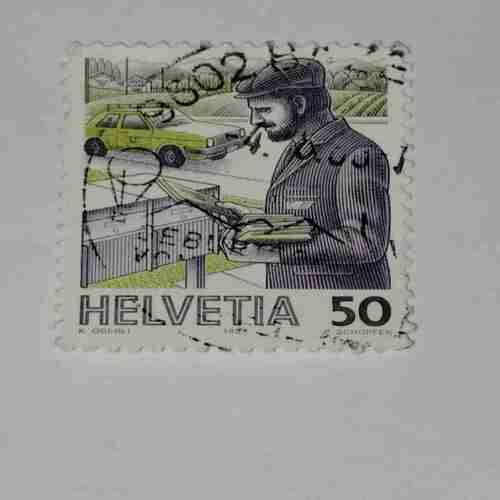 HELVETIA 50P POSTAGE STAMP HELVETIA 50P POSTAGE STAMP