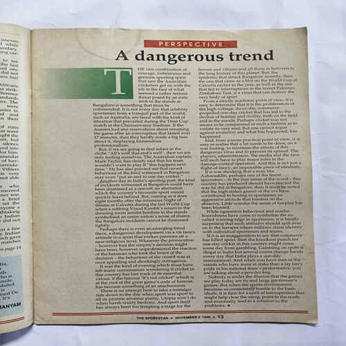Sportstar ( November 1996 ) Sportstar ( November 1996 )